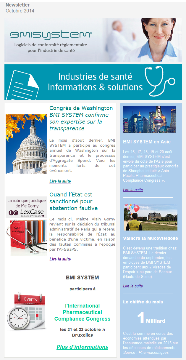Newsletter FR BMI SYSTEM octobre 2014
