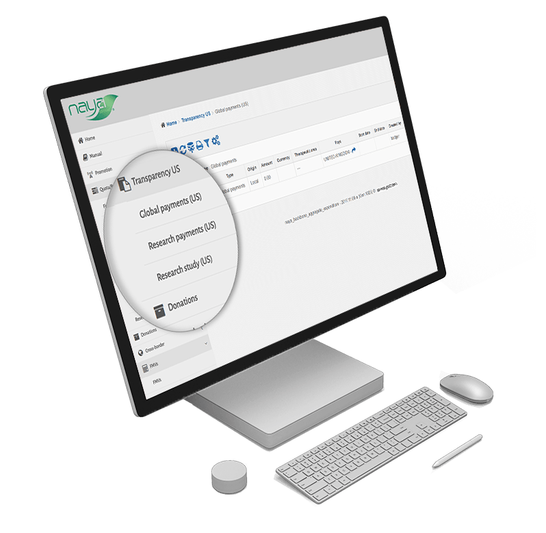 NAYA Transparency for healthcare industries A screenshot of NAYA Transparency Solutions