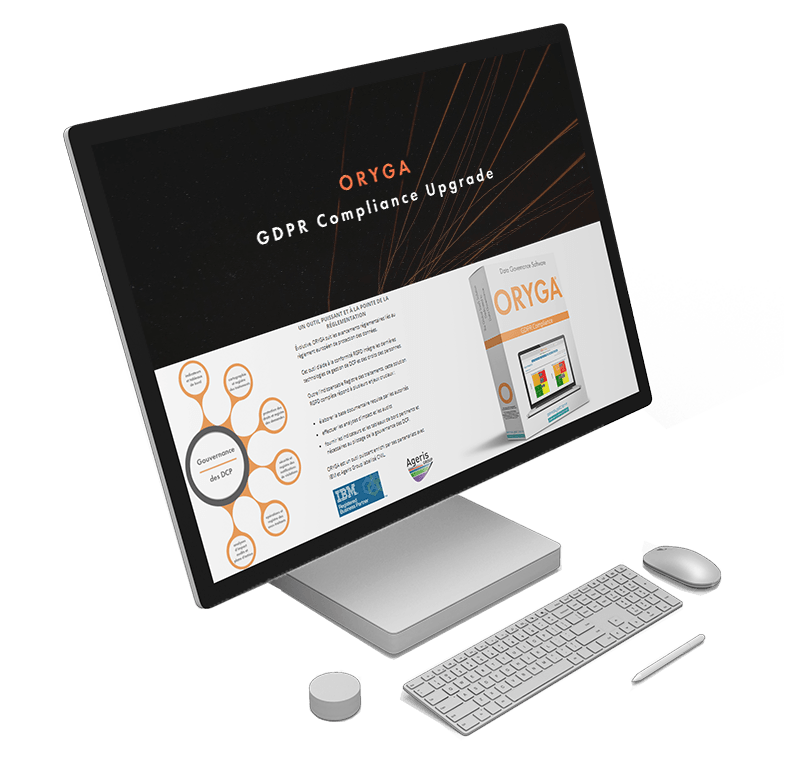 ORYGA GDPR Software a capture of ORYGA