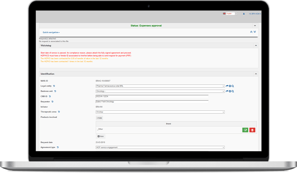 NAYA Transparency & Disclosure screenshot of ou transparency & disclosure solution